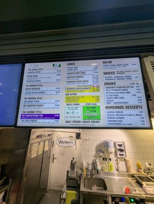Menu at Veganitas in Luzern