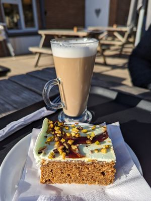 Carrot cake 🍰 at Mrs Marcos Cafe in Barry