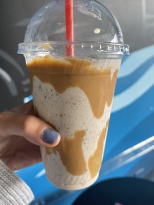 Vegan gf cookies and cream shake with oat milk and pb sauce  at Batch Ice Cream in Longmeadow