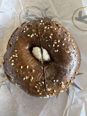 Pumpernickel everything   at Rosenberg's Bagels & Delicatessen in Denver