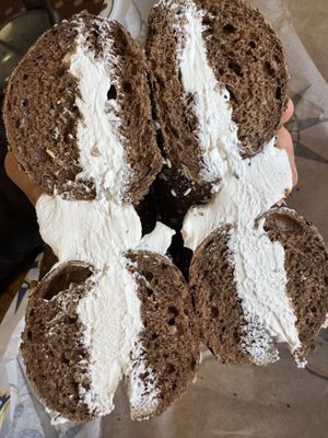 Tofu shmear —good coverage   at Rosenberg's Bagels & Delicatessen in Denver