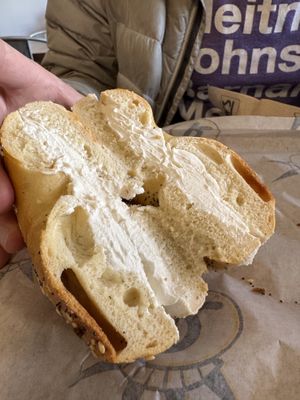 Everything bagel  at Rosenberg's Bagels & Delicatessen in Denver