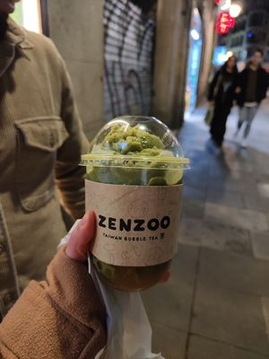 Milkshake de te matcha (con leche de soja) at ZenZoo in Barcelona