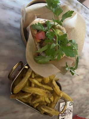 classic with fries   at Cult of Pita in Porto