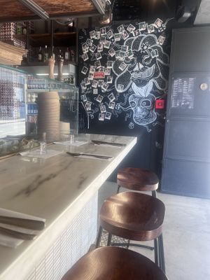 Counter seating, but there’s more inside  at Cult of Pita in Porto