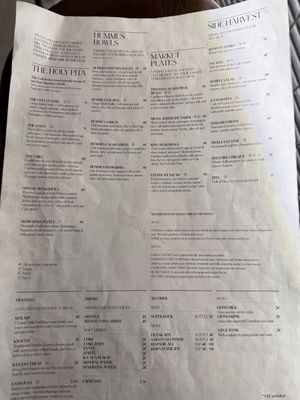 Menu  at Cult of Pita in Porto