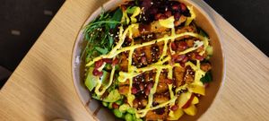 Vegane Crispy Chicken Poke Bowl at Asiahub Wandsbek in Hamburg