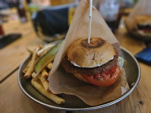 Vegan burger at Kopps in Gothenburg
