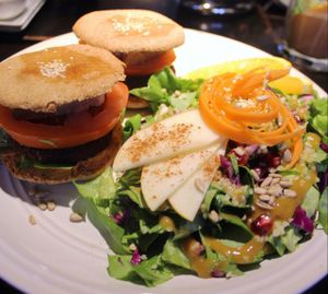 Beetroot burgers!  at Radost Fina Kuhinjica in Belgrade