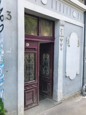 The outside door. at Radost Fina Kuhinjica in Belgrade