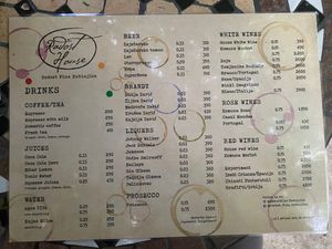 menu at Radost Fina Kuhinjica in Belgrade