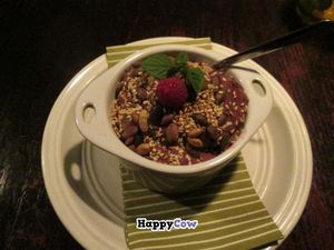 vegan (and raw...) dessert: banana-berries-mint, RAD! at Radost Fina Kuhinjica in Belgrade