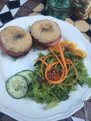 Beetroot burger at Radost Fina Kuhinjica in Belgrade