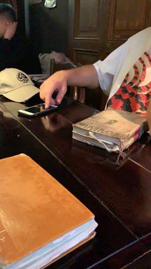 Very cool details all over the restaurant. Menu in old serbian books. at Radost Fina Kuhinjica in Belgrade