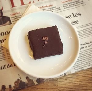 Vegan chocolate brownie at Boreal Coffee Shop - Mont Blanc in Geneva
