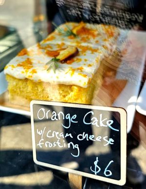 Orange cake at Cacau Bakery in Santa Rosa