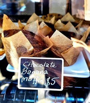 Chocolate banana muffin at Cacau Bakery in Santa Rosa