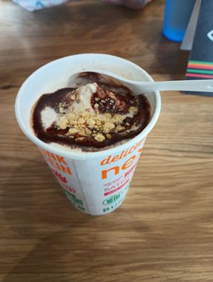 Peanut butter cup shake!!! at Next Level Clucker - Ballard in Seattle