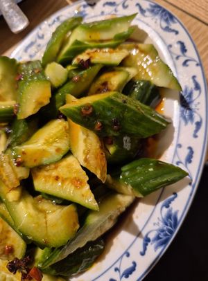 Smashed chili cucumber at Dump Ling in Berlin