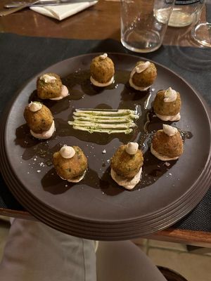 Falafel con salsa de yogurt de soja at Restaurante Mora Nuei in Ainsa