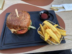 The veggie burger meal  at VALA in Fazana
