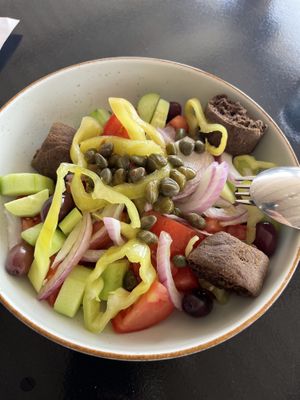 Modified Greek salad  at Restaurant Elia Beach in Mykonos