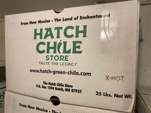 25#'S FRESH GREEN HATCH  CHILI FOR ROASTING TO USE IN ENCHILADA SAUCE & SALSA at The Taco Shoppe in Government Camp