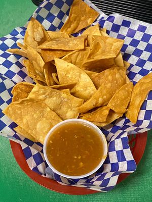 Our Homemade Chips n' Salsa! at The Taco Shoppe in Government Camp