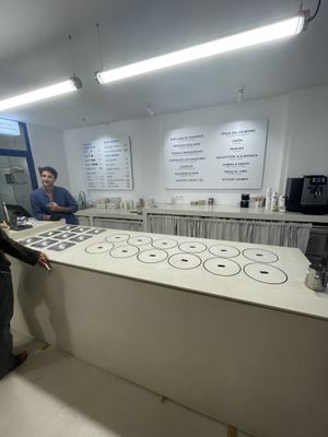 Inside  at CAJÚ Gelato in Barcelona