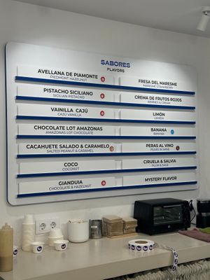 They have a lot of 100% plant-based flavours! at CAJÚ Gelato in Barcelona