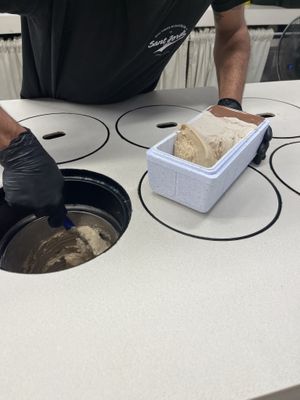4 flavours in a tub to go!!!!  at CAJÚ Gelato in Barcelona