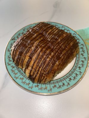 Chocolate croissant - ask for it to be warmed. It will ooze yummy chocolate with every bite    at Unicorniverse Bakery & Cafe in Round Rock