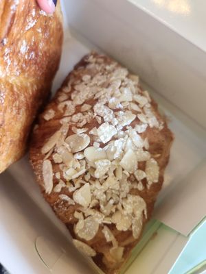 Almond cream croissant at Unicorniverse Bakery & Cafe in Round Rock