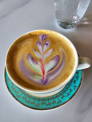 Some fancy coffee drink. Forgot exact order lol at Unicorniverse Bakery & Cafe in Round Rock