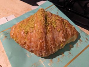 Pistachio croissant at Unicorniverse Bakery & Cafe in Round Rock