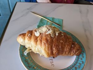 Almond cream croissant at Unicorniverse Bakery & Cafe in Round Rock