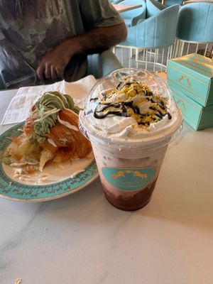 Pistachio mocha iced latte  at Unicorniverse Bakery & Cafe in Round Rock