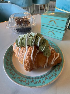 Matcha croissant  at Unicorniverse Bakery & Cafe in Round Rock