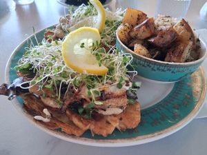 Lemon Pepper Tofu Toast at Unicorniverse Bakery & Cafe in Round Rock