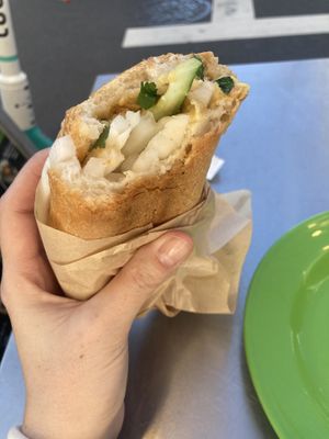 Vegan egg banh mi  at Bánh mì Bà Ba - Kitazawa in Tokyo