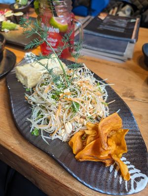 Papaya Salat (ohne Saucen, da sonst nicht vegan) at Michiko in Schwetzingen