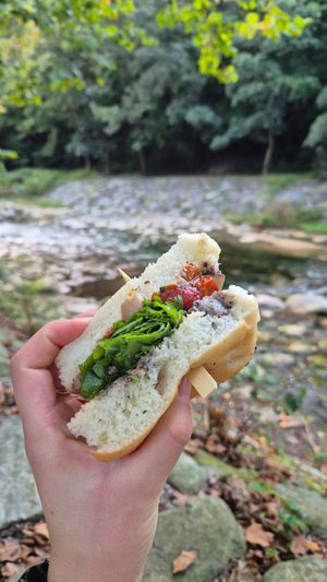 Mushroom focaccia sandwich at Letter of Light - Bichui Anbu - 빛의 안부  in Jeonju