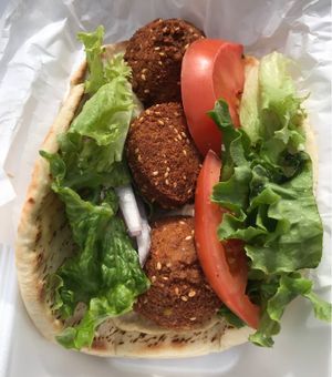 Falafel Sandwich comes w side of Zayna Fries or Salad.  at Zayna Mediterranean in Tucson