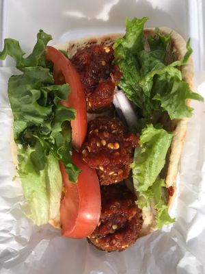 I like spicy, so I add lots of their wonderful Shat-tah (Red Chili) Sauce on top. at Zayna Mediterranean in Tucson