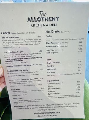 Lunch menu  at The Allotment Kitchen and Deli in Collingham