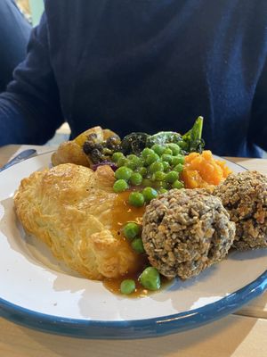 Sunday roast with the mushroom wellington  at The Allotment Kitchen and Deli in Collingham