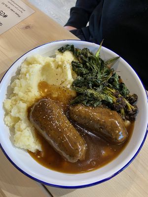 Sunday roast - sausage and mash option  at The Allotment Kitchen and Deli in Collingham