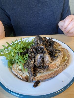 Mushrooms on toast  at The Allotment Kitchen and Deli in Collingham