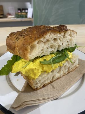 Vegan egg sandwhich  at The Allotment Kitchen and Deli in Collingham