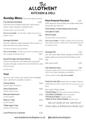  at The Allotment Kitchen and Deli in Collingham